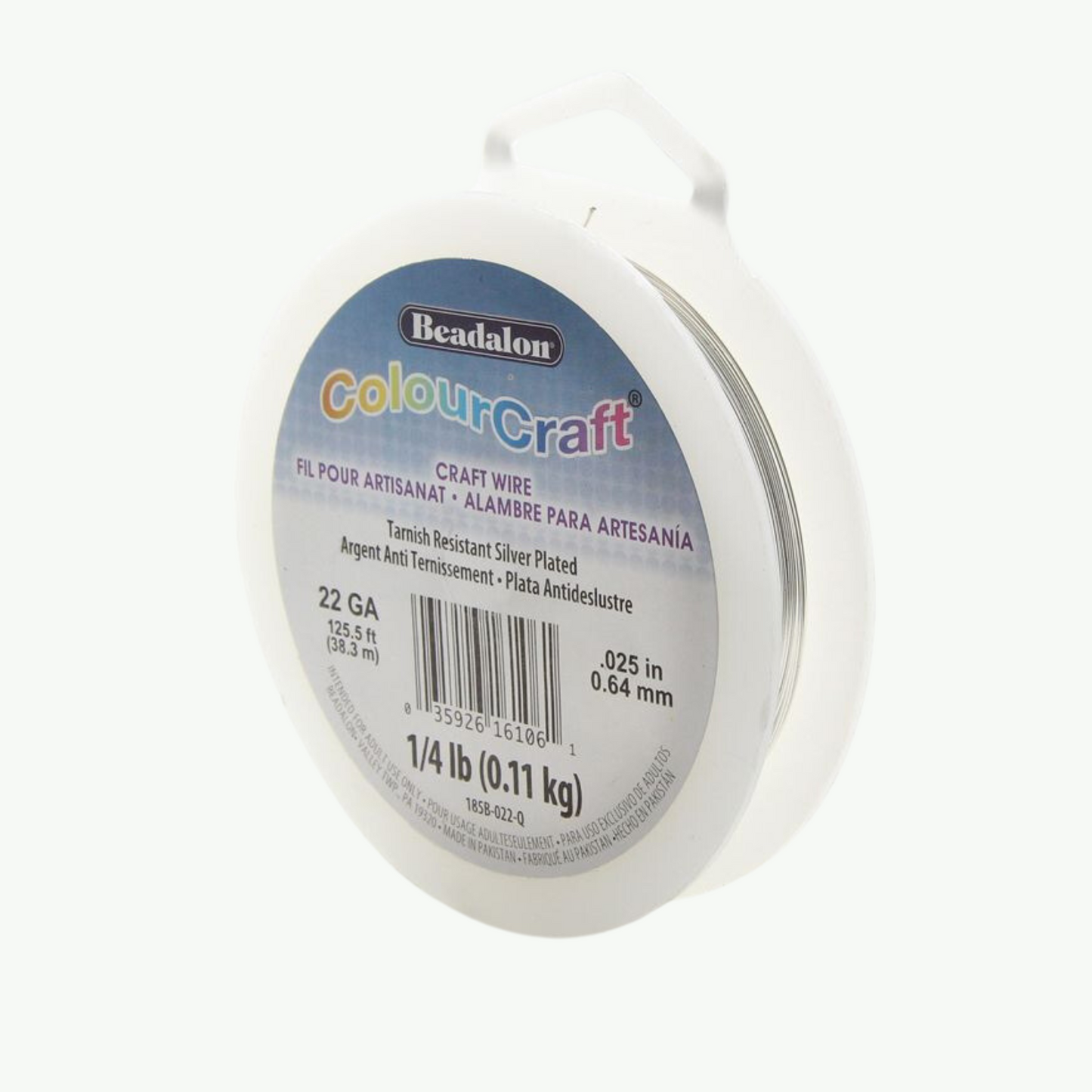 Beadalon® ColourCraft® hõbetatud traat  0,64mm