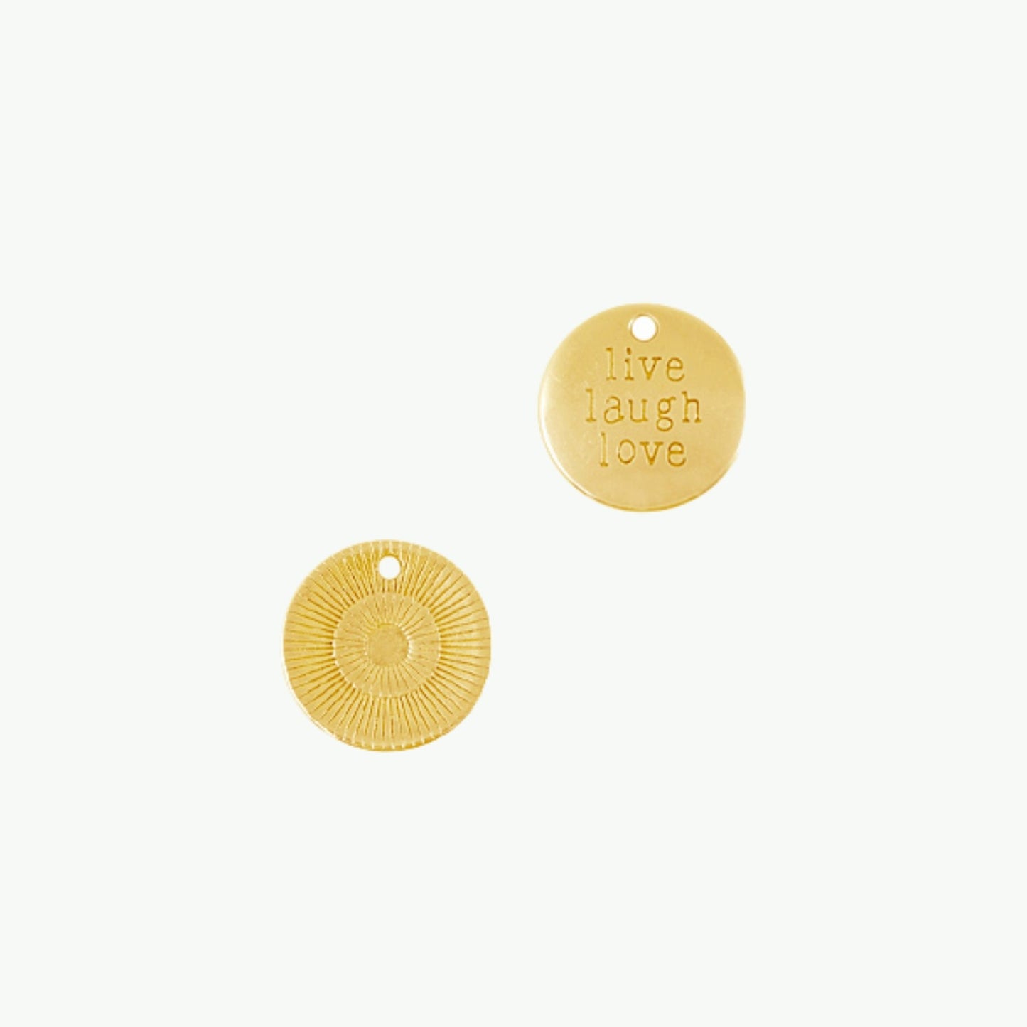 DQ amuletid "Live-Laugh-Love" 19mm, 24k kuld