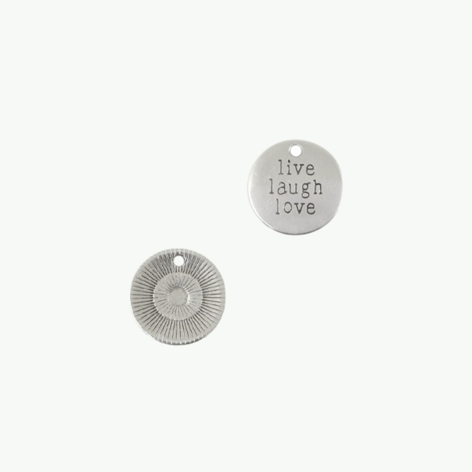 DQ amuletid "Live-Laugh-Love" 19mm, 999 hõbeda kattega